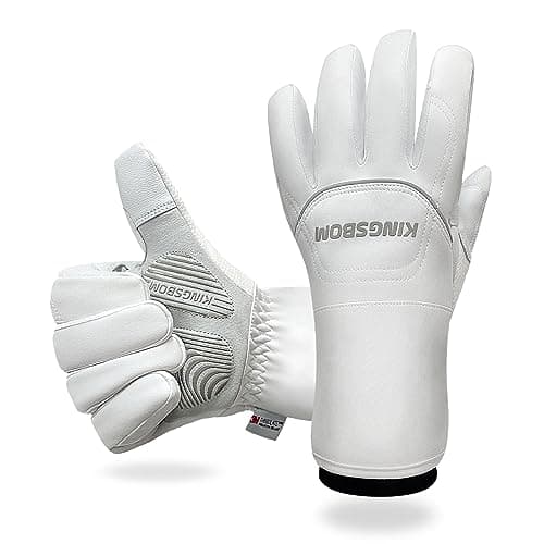 KINGSBOM 3M Thinsulate Waterproof & Windproof Touch Screen Gloves - Winter Warm for Outdoor Sports - Men & Women — White