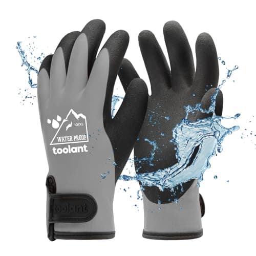 100% Waterproof Gloves for Men and Women, Touchscreen, Thermal, and Grip for Cold Weather, Grey, X-Large