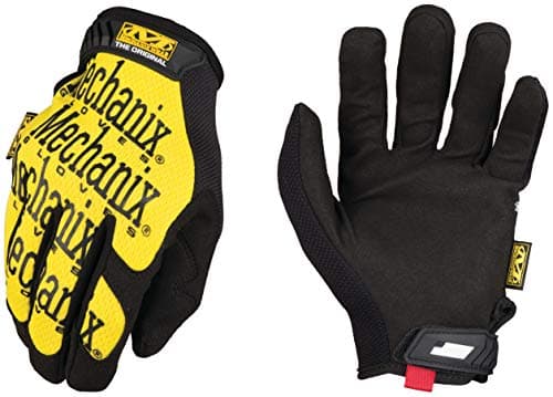 Mechanix Wear Original Synthetic Leather Safety Gloves, Durable Touchscreen Capable, Black, X-Large — Yellow