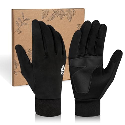 Winter Thermal Waterproof Touchscreen Gloves for Men and Women with Zippered Wrist — S120 Basic-(65% Warm&Water-Resistant)-Black