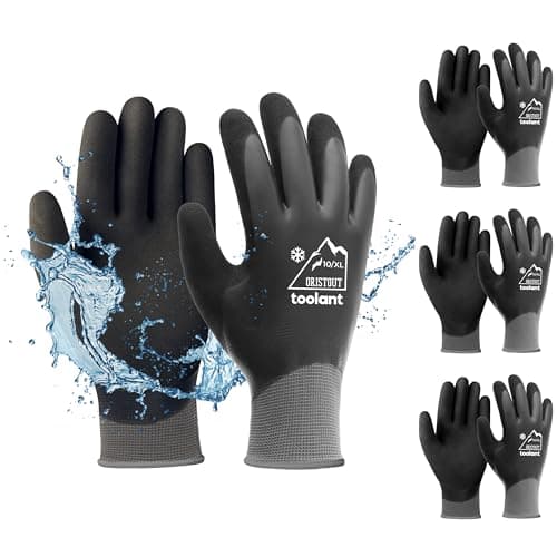 OriStout Men's & Women's Waterproof Winter Gloves, Touchscreen, Freezer Insulated for Cold Weather — Grey-3 Pairs