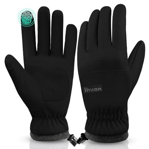 Winter Waterproof Ski Gloves for Men and Women — Dark Black