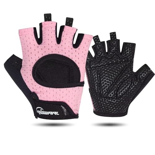 Fitness Gloves for Men and Women: Full Palm Protection and Excellent Grip — Thick padding-pink
