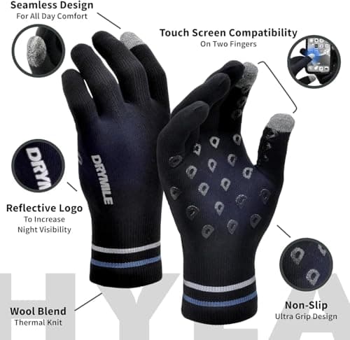 DRYMILE Hyla Waterproof Touchscreen Gloves for Men & Women - Warm Winter Gloves for Work, Hiking, Skiing, and Biking