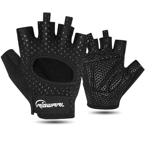 Workout Gloves for Men & Women with Full Palm Protection — Black