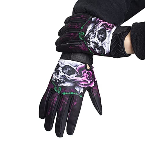 Winter Motorcycle Work Gloves for Men and Women with Touchscreen, Flexible Breathable Fit — Pink