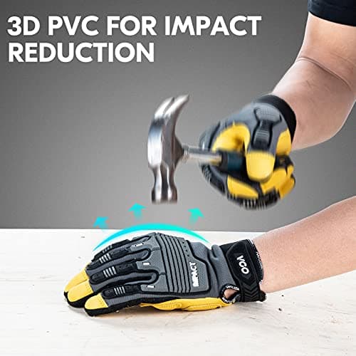 Leather Heavy Duty Work Gloves for Mechanics