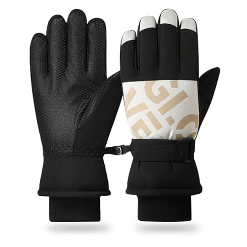 RIGWARL Unisex Waterproof Touchscreen Ski Gloves with Thermal Insulation — Black