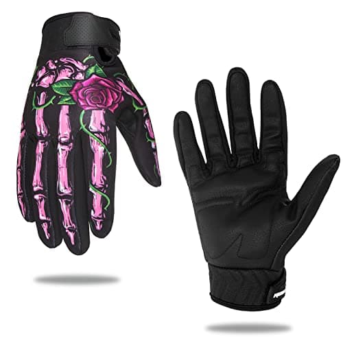 Winter Motorcycle Work Gloves for Men and Women with Touchscreen, Flexible Breathable Fit — Rose