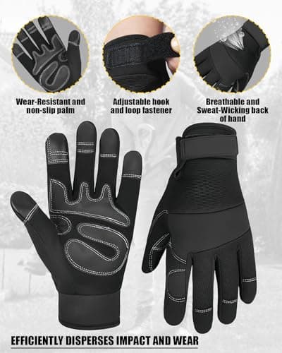 Work Gloves for Men and Women - Tear Resistant with Thick Padding for Wood and Warehouse Safety
