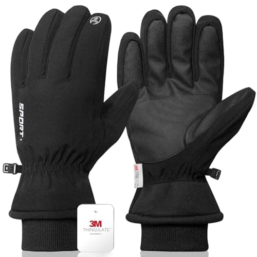 Waterproof Winter Gloves for Men and Women — Ski Black (90% Warm&Water-Resistant)