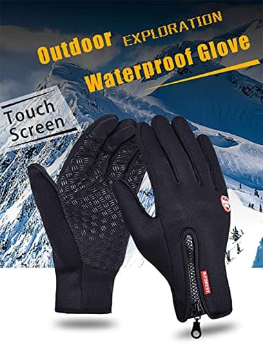 FOXLVDA Men and Women Winter Waterproof Gloves with Touch Screen Compatibility