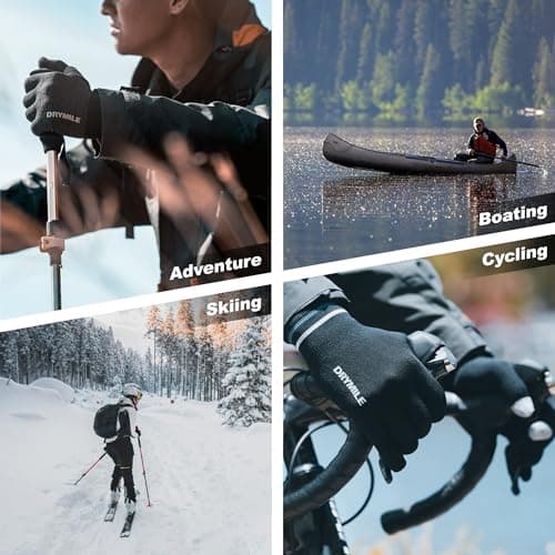 DRYMILE Hyla Waterproof Touchscreen Gloves for Men & Women - Warm Winter Gloves for Work, Hiking, Skiing, and Biking