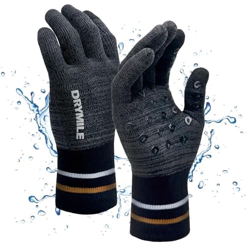 DRYMILE Hyla Waterproof Touchscreen Gloves for Men & Women - Warm Winter Gloves for Work, Hiking, Skiing, and Biking — Heather Grey