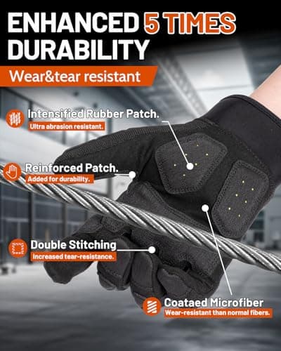 Impact Gloves for Men and Women with TPR Protector, Heavy Duty Work Gloves for Gardening and Construction