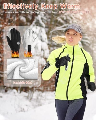 Winter Thermal Waterproof Touchscreen Gloves for Men and Women with Zippered Wrist