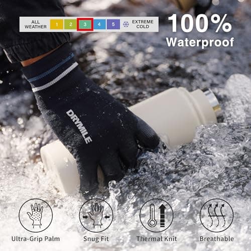 DRYMILE Hyla Waterproof Touchscreen Gloves for Men & Women - Warm Winter Gloves for Work, Hiking, Skiing, and Biking