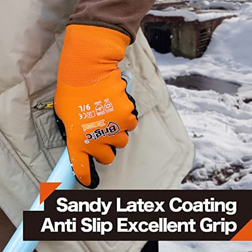 Brigic Men's Winter Waterproof Work Gloves, Insulated for Freezing 0℃
