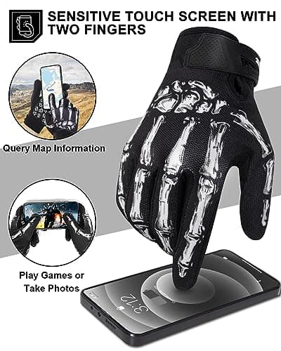 RIGWARL Touch Screen Non-Slip Skeleton Gloves for Cycling Enthusiasts