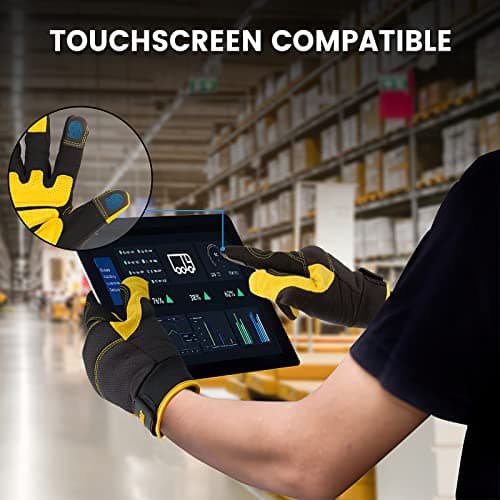 Men's Utility Work Gloves for Construction, Warehouse, and Truck Driving.