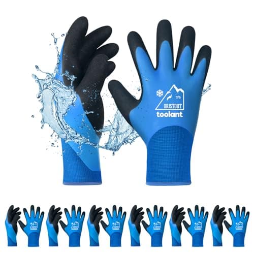 OriStout Men's & Women's Waterproof Winter Gloves, Touchscreen, Freezer Insulated for Cold Weather — Blue