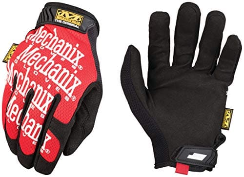 Mechanix Wear Original Synthetic Leather Safety Gloves, Durable Touchscreen Capable, Black, X-Large — Red