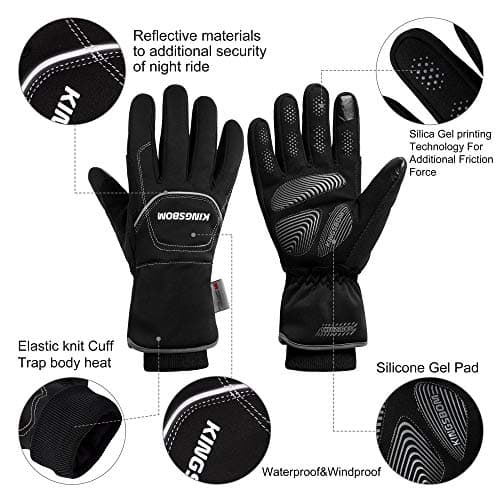 KINGSBOM 3M Thinsulate Waterproof & Windproof Touch Screen Gloves - Winter Warm for Outdoor Sports - Men & Women