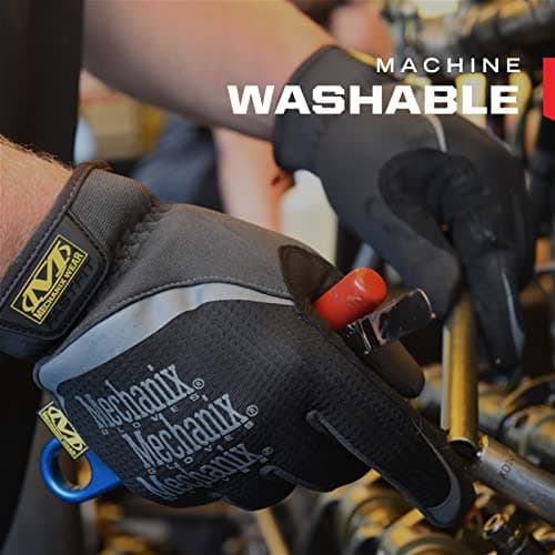 Mechanix Wear FastFit Work Gloves, Touchscreen Capable & Secure Fit (Black, Large)