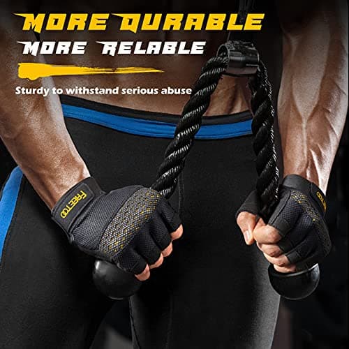 Men's FREETOO Workout Gloves: Full Palm Protection, Ultra Ventilated Weight Lifting Gloves with Cushion Pads and Silicone Grip for Exercise Fitness