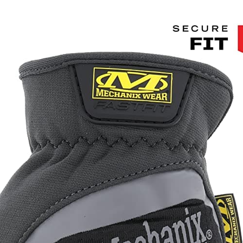 Mechanix Wear FastFit Work Gloves, Touchscreen Capable & Secure Fit (Black, Large)