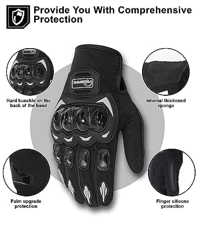 Touchscreen Non-Slip Skeleton Motorcycle Gloves for Men and Women