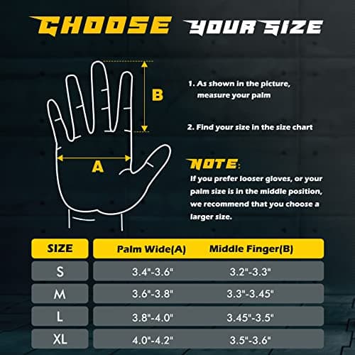 FREETOO Lightweight Full-Finger Workout Gloves for Men - Padded Weightlifting and Gym Training with Excellent Grip and Palm Protection