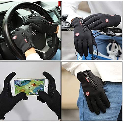 FOXLVDA Men and Women Winter Waterproof Gloves with Touch Screen Compatibility