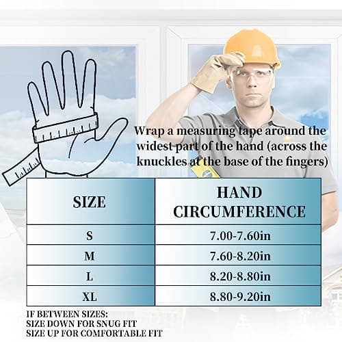Men's Utility Work Gloves for Construction, Warehouse, and Truck Driving.