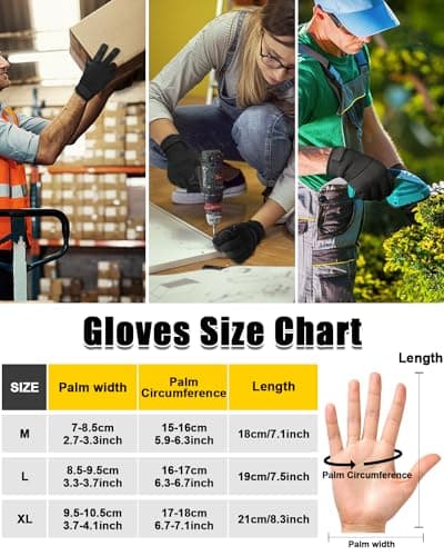 Work Gloves for Men and Women - Tear Resistant with Thick Padding for Wood and Warehouse Safety