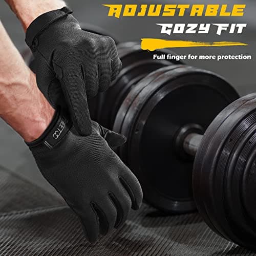 FREETOO Lightweight Full-Finger Workout Gloves for Men - Padded Weightlifting and Gym Training with Excellent Grip and Palm Protection