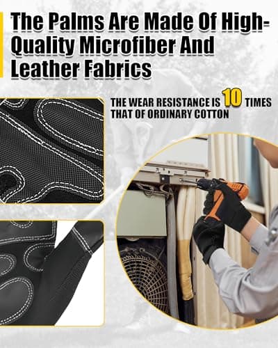 Work Gloves for Men and Women - Tear Resistant with Thick Padding for Wood and Warehouse Safety