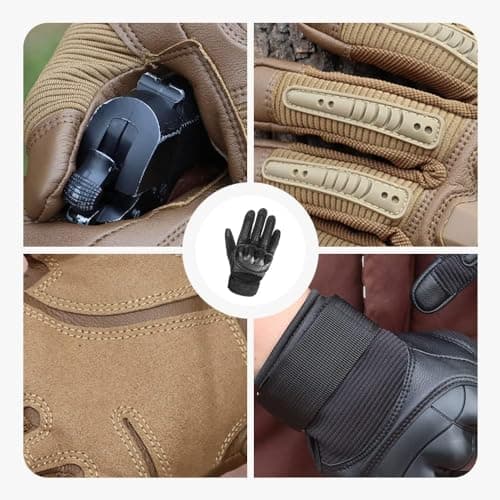 Wegodal Heavy-Duty Tactical Full-Finger Gloves for Men - Indestructible Touchscreen Camping and Motorcycle Gear