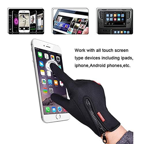 FOXLVDA Men and Women Winter Waterproof Gloves with Touch Screen Compatibility