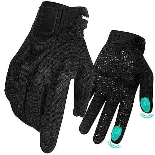 Touchscreen Non-Slip Skeleton Motorcycle Gloves for Men and Women — 109-Black
