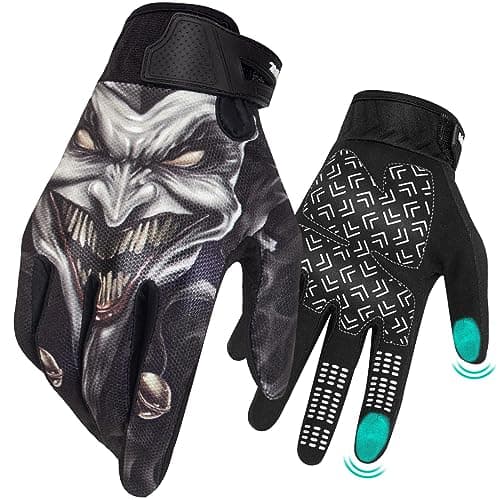 Touchscreen Non-Slip Skeleton Motorcycle Gloves for Men and Women — Grey Joker