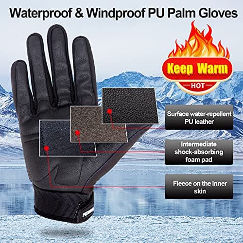 Winter Motorcycle Work Gloves for Men and Women with Touchscreen, Flexible Breathable Fit