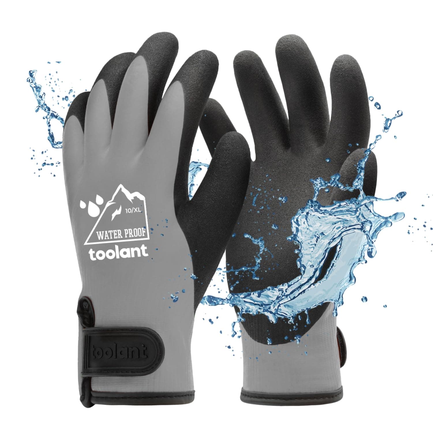 100% Waterproof Gloves for Men and Women, Touchscreen, Thermal, and Grip for Cold Weather, Grey, X-Large