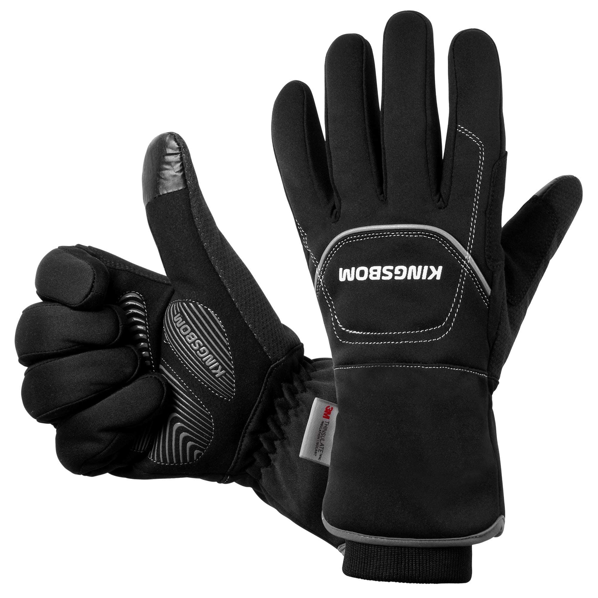 KINGSBOM 3M Thinsulate Waterproof & Windproof Touch Screen Gloves - Winter Warm for Outdoor Sports - Men & Women